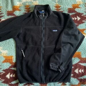 Vintage retro Black Patagonia 1999 Y2K full zip fleece jacket